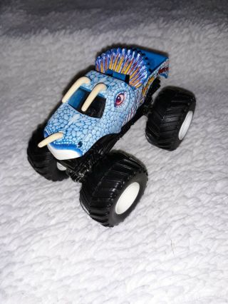 Rare Htf Hot Wheels Dinosaur Monster Jam Truck Jurassic Attack - Blue