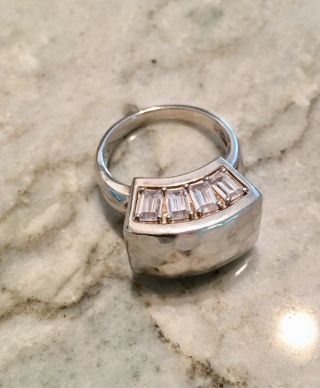 Silpada R3059.  925 Sterling Silver Cz Tiara Ring Size 10 Stunning Rare