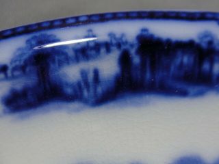 Rare Antique Flow Blue SHANGHAI Oval Relish Bowl 8 5/8 