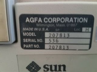 AGFA Corp Sun Microsystems sparc station PC vintage RARE 3