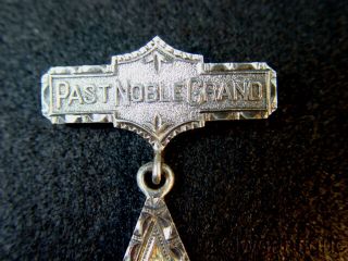 RARE STERLING 1921 IOOF ODD FELLOWS REBEKAH LODGE PNG SILVER JEWELED MEDAL PIN 4