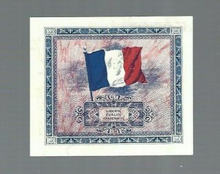 RARE REPLACEMENT NOTE - 1944 France 2 Francs Allied Military Currency aUNC 2