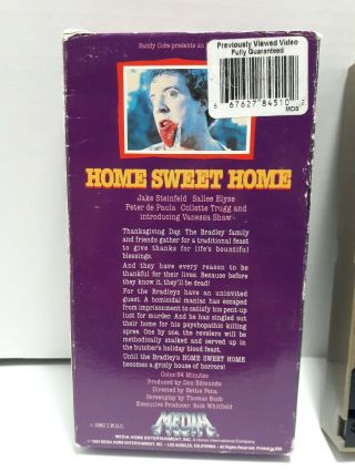 HOME SWEET HOME 80 ' s Media Horror Gore Exploitation Slasher RARE OOP 2