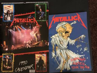Metallica Justice Tour Program 88 - 89 And 1990 12x16 Rare Calendar