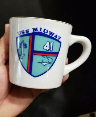 Rare Us Navy Uss Midway Cva - 41 1971 2 Sided Named Coffee Mug Cup