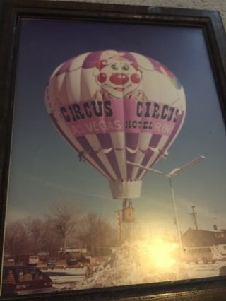 Rare Vintage Las Vegas Circus Circus Hot Air Balloon Picture 1976 12x16