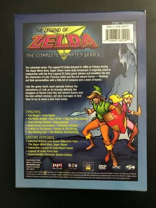 The Legend Of Zelda - The Complete Animated Series DVD 3 Disc Set RARE LIKE 2