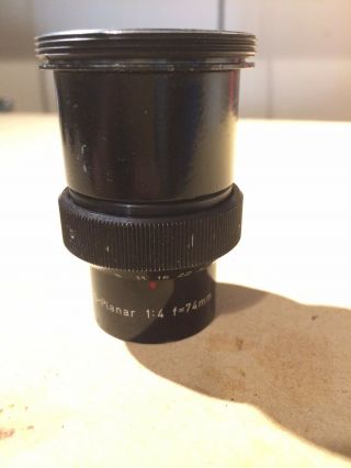 Rare Carl Zeiss S Planar 74mm F/4 1:1 Macro Lens Sharp Micro S - Planar 1x M42 Ad