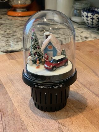 Rare - Mini Cooper Cup Holder Snow Globe