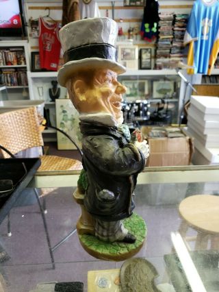 Vintage hand painted detailed chalkware W.  C.  Fields big head figural statue RARE 4