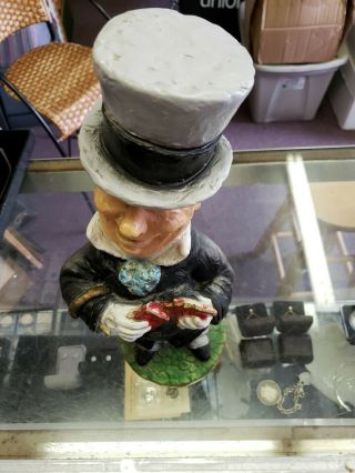 Vintage hand painted detailed chalkware W.  C.  Fields big head figural statue RARE 7