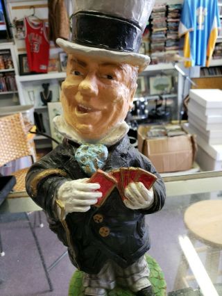 Vintage hand painted detailed chalkware W.  C.  Fields big head figural statue RARE 8