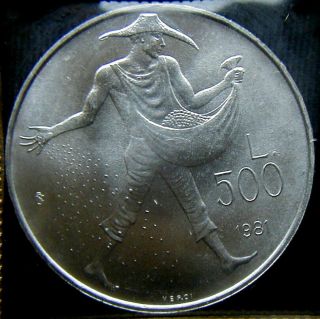 1981 San Marino Italy Rare Silver Coin 500 £ Virgilio Unc Perfect In Plastic Box