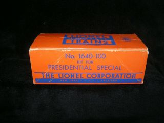 Rare Lionel / Plasticville 1640 - 100 Kit For Presidential Special Train Set