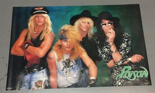 Vintage Rare Poison 1988 Group Music Poster 22 X 34 Inches