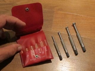 Old/vintage “the Starrett Co.  ” Hole Gages Set Antique/rare Machinist Tool,  Case