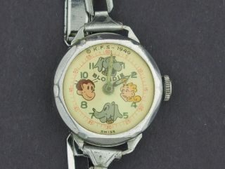 Rare 1949 Blondie & Dagwood Comic Character Watch K.  F.  S.