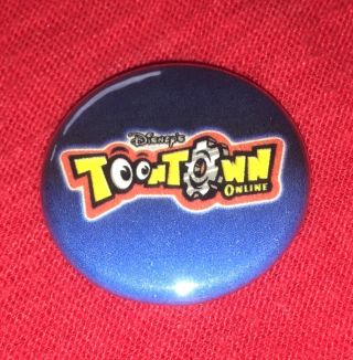 Rare Disney Toontown Online Game Logo 1 " Pin Badge Pinback Promo Card Toonfest