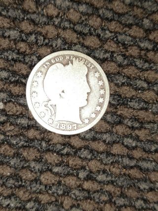 1897 - S Barber Quarter - - Coin Rare Date