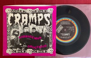 The Cramps " Garbageman " Ultra - Rare 1980 Original1st Pressing U.  S Single - 45 W/ Ps