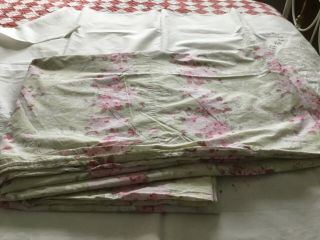 Rare Rachel Ashwell Shabby Chic Couture Pink Roses Duvet Cover 5