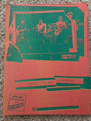 1978 Sex Pistols Us Wb " Never Mind The Bollocks  Anarchy " Day Glo Ad Rare