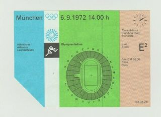 Orig.  Ticket Olympic Games MÜnchen 1972 - Athletics 07.  09.  // 7 Final`s Rare