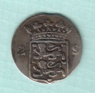 West Friesland Netherlands 1791 Extremely Rare Silver 2 Stuivers Coin A14
