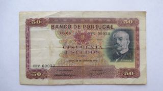 Rare Portugal Banknote - 50 Escudos Ouro Ramalho De OrtigÃo 1949 Ch6.  A