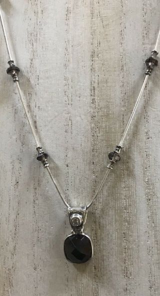 Silpada N1264 Sterling Silver Brown Smoky Quartz Necklace With Cz Rare