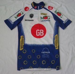 Mg Technogym Bianchi Gb Latexco Rare Vintage Cycling Jersey Size Xl