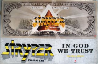 Rare Stryper In God We Trust 1988 Vintage Orig Music Record Store Promo Poster