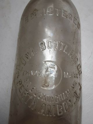 Rare Luna Bottling Company Bottle Not To Public.  Embossed1/2 Moon Trademark