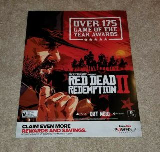 Rare Red Dead Redemption 2 Game Of The Year Awards Promo Poster 22 " X28 "