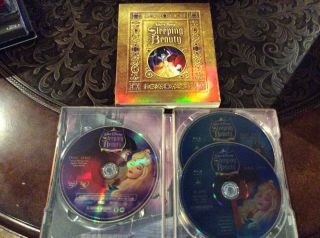 Disney Steelbook Sleeping Beauty With Dust Cover Blu Ray 3 Disc Set Rare 2