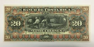 Rare 1901 Costa Rica 20 Colones Banknote Pick S175r Choice Uncirculated