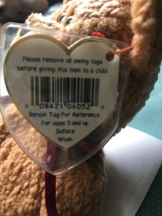 Extremely rare ty beanie baby “Curly” Retired bear with many errors 3