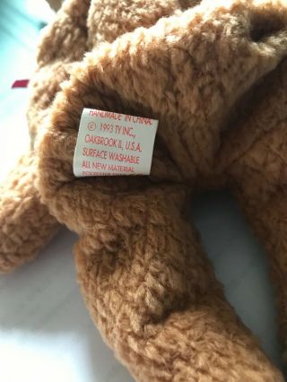 Extremely rare ty beanie baby “Curly” Retired bear with many errors 4