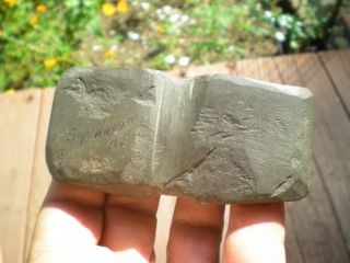 AUTHENTIC ARROWHEADS: RARE DOUBLE BIT AXE,  UNDRILLED BANNERSTONE? GROOVED POLISH 8