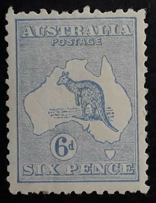 Rare 1915 - Australia 6d Ultramarine Kangaroo Stamp Die 2 3rd Wmk