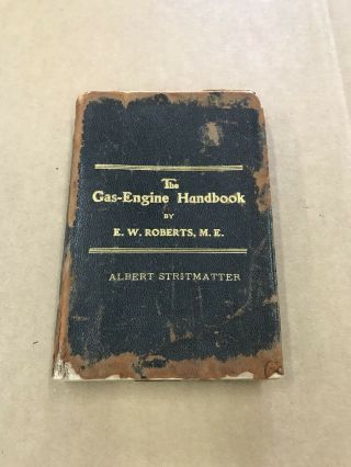 Rare Leather Antique Hit And Miss Gas Engine Hand Book Gas Engine Literature