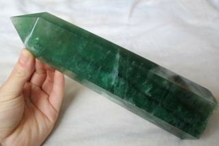 1466g Best Natural Rare Green Fluorite Crystal Point Healing B26