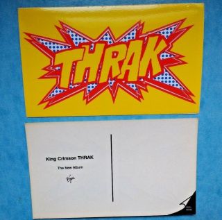 King Crimson Rare Thrak Official Promo Sticker \postcard -
