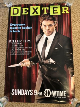 Dexter Poster 2x3’ Wired Cover Showtime Rare 2008 Michael C Hall