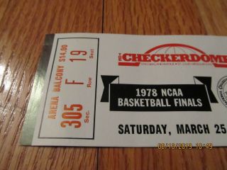 RARE 1978 NCAA FINAL FOUR BASKETBALL TOURNAMENT SEMI FINAL FULL TICKET 2