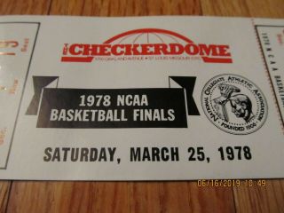 RARE 1978 NCAA FINAL FOUR BASKETBALL TOURNAMENT SEMI FINAL FULL TICKET 4
