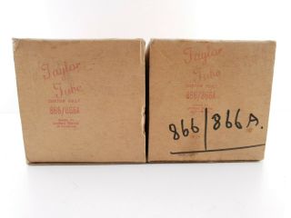 2 X 866a Taylor Nos/nib Tubes.  Very Rare To Find.  Old Globe Vers.  C9 En - Air Auct