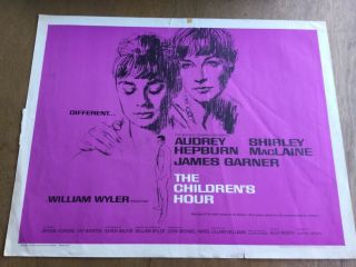 Rare Big 1962 22x28 Half Sheet Movie Vtg Lobby Movie Poster The Children’s Hour