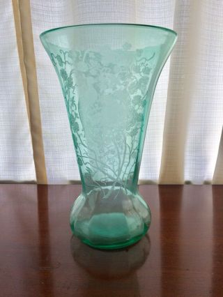 Paden City Peacock And Wild Rose 12” Vase Stunning And Rare