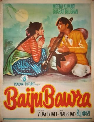 Rare Bollywood Poster,  Baiju Bawara,  1952,  India